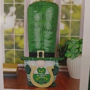 16" St. Patrick's Day Gnome with Tall Green Sequin Hat